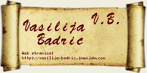 Vasilija Badrić vizit kartica